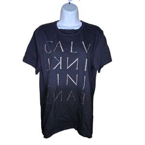 Calvin Klein Jeans Short Sleeve Distressed Tshirt Mens S Black